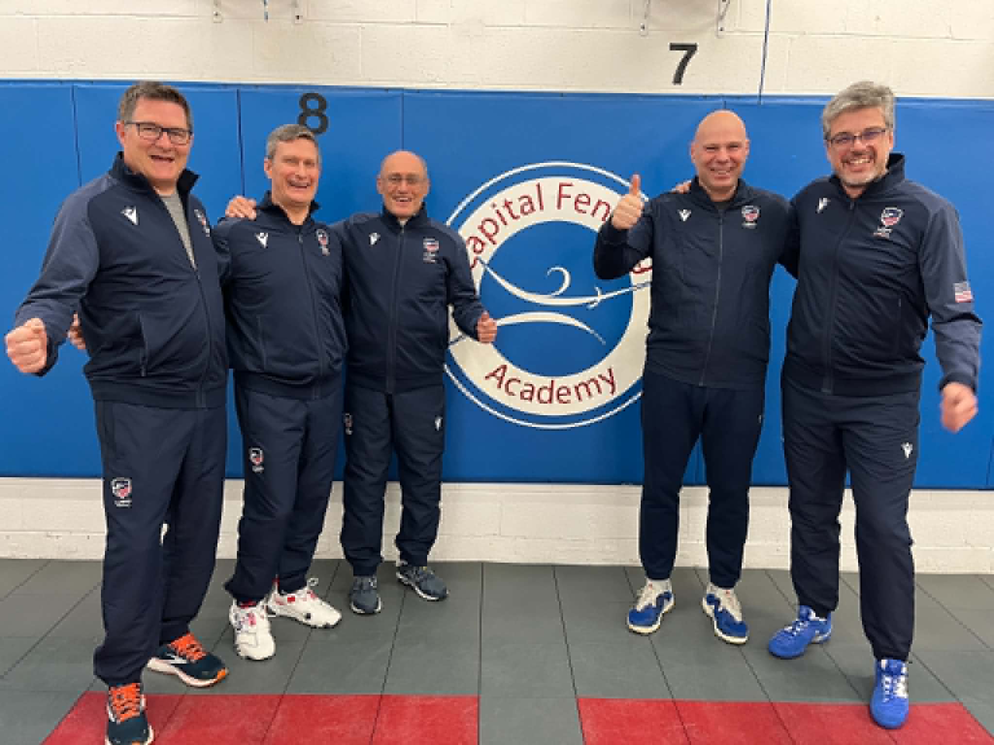 Team USA op het WK Veteranen met Paul Corteyn, Ron Thornton, Chris Matt, Garik Gutmann en Pietro Ferrara
